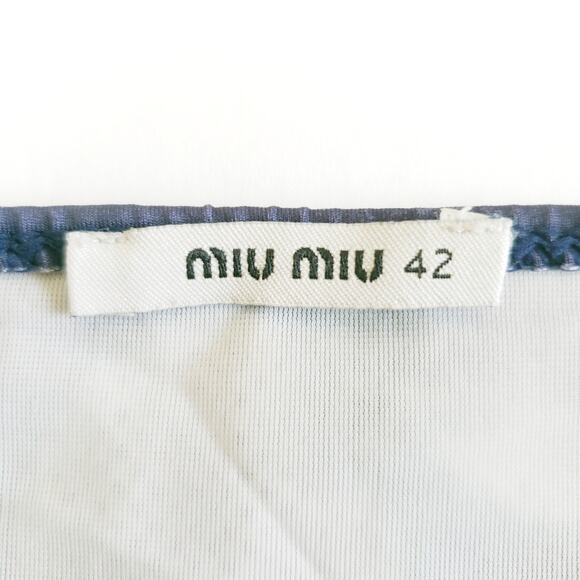 MIU MIU Resort 2011 apple print monokini ruffle one piece swim suit blue Sz 42 6 - Picture 7 of 8